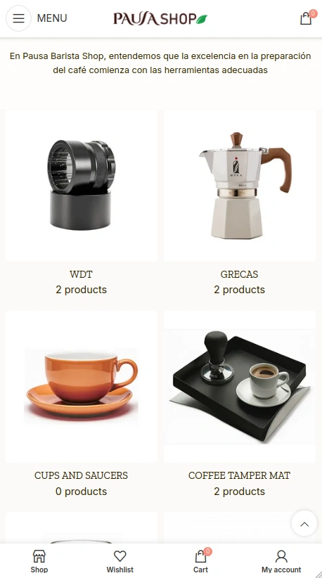 Pausa Barista Shop Tienda online